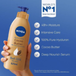 Nivea 48h 5 in 1 Deep Moisture Care Body Lotion with Cocoa Butter & Vitamin E for Dry Skin 625ml