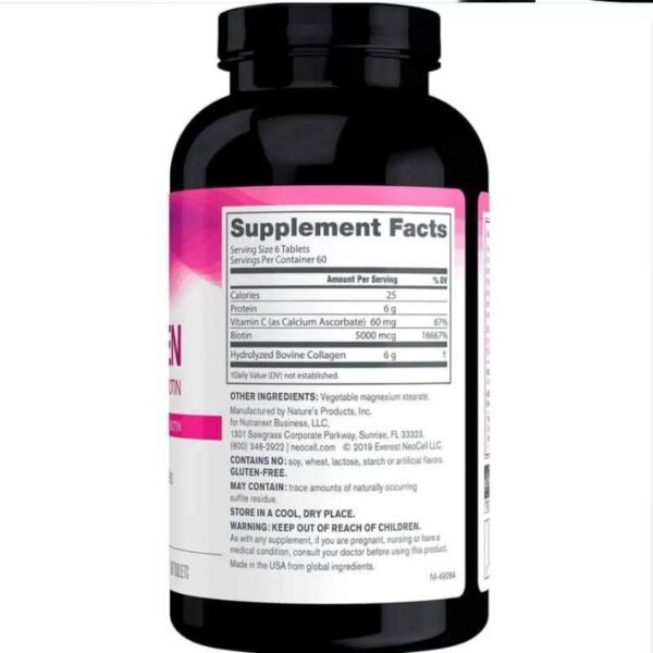 NeoCell Super Collagen + Vitamin C & Biotin 90 Tablets - Image 2