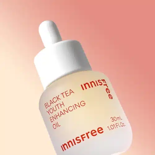 Innisfree black tea facial oil bottle