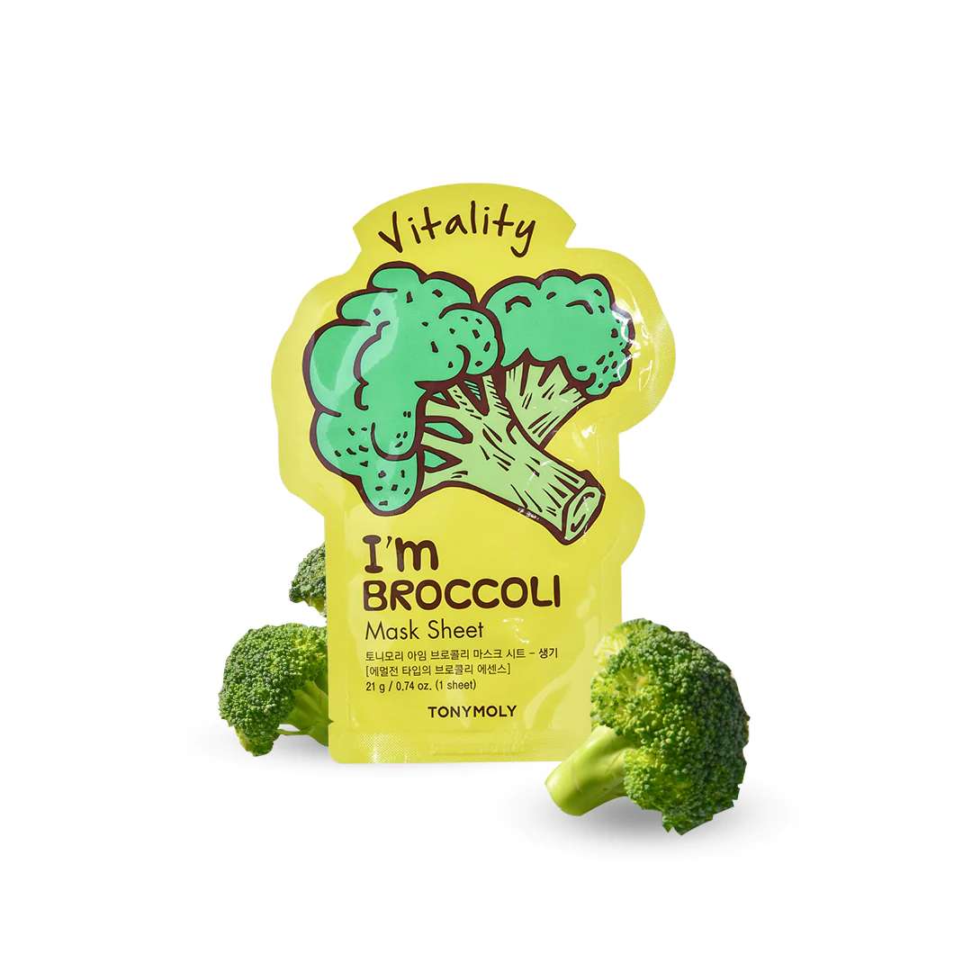 TONYMOLY I'm Real Sheet Mask Broccoli 21g TONYMOLY Broccoli Sheet Mask packet