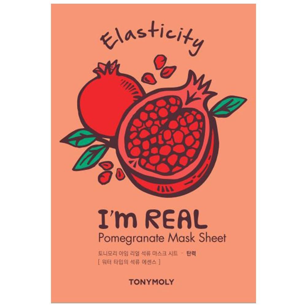 Tonymoly I'm Real Pomegranate Mask Sheet (Elasticity) 21ml x2 Tonymoly Pomegranate Mask duo for firming care