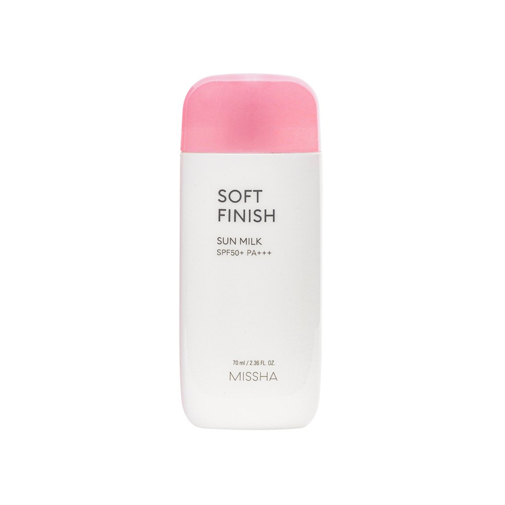 Missha All-Around Safe Block Soft Finish Sun Milk SPF50+ PA+++ 70ml Missha Soft Finish Sun Milk bottle with SPF50+ PA+++