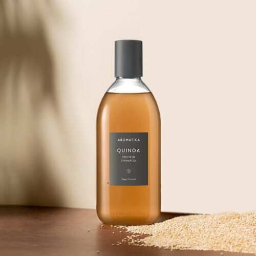 Aromatica quinoa protein shampoo bottle