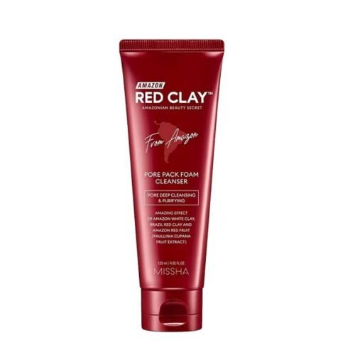 Missha red clay foam cleanser tube