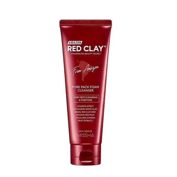 MIssha Amazon Red Clay™ Pore Pack Foam Cleanser 120ml Missha red clay foam cleanser tube