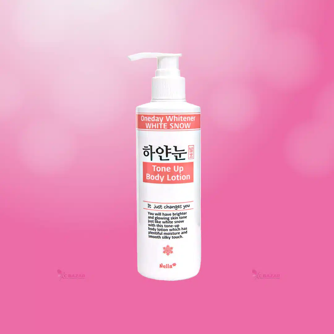 Nella Oneday Whitener White Snow Tone Up Body Lotion 250ml Nella white snow tone-up lotion bottle