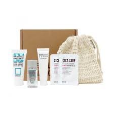 Rovectin travel skincare kit with cleanser, toner, cream, and ampoule