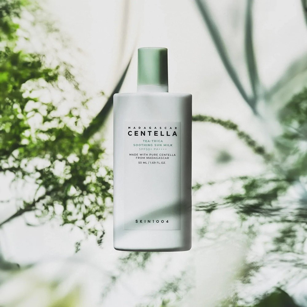 SKIN1004 Madagascar Centella Tea-Trica Soothing Sun Milk SPF 50+ Pa+++ 50ml SKIN1004 Tea-Trica sun milk bottle